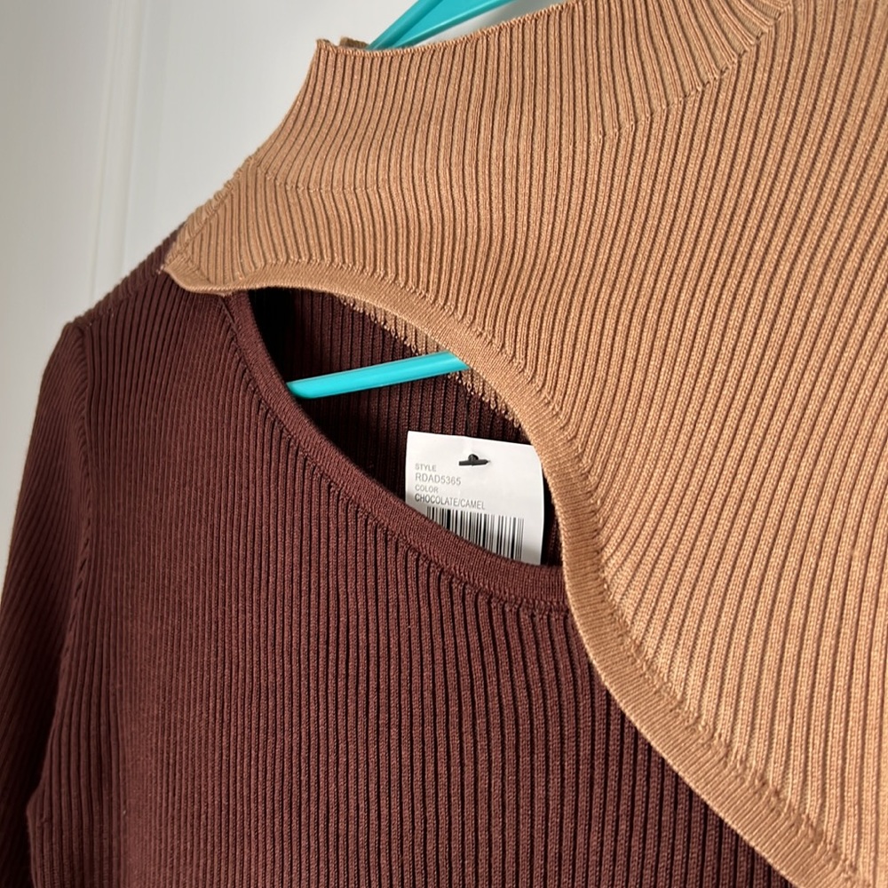 Mid Length chocolate/camel “Almost Famous” Dress